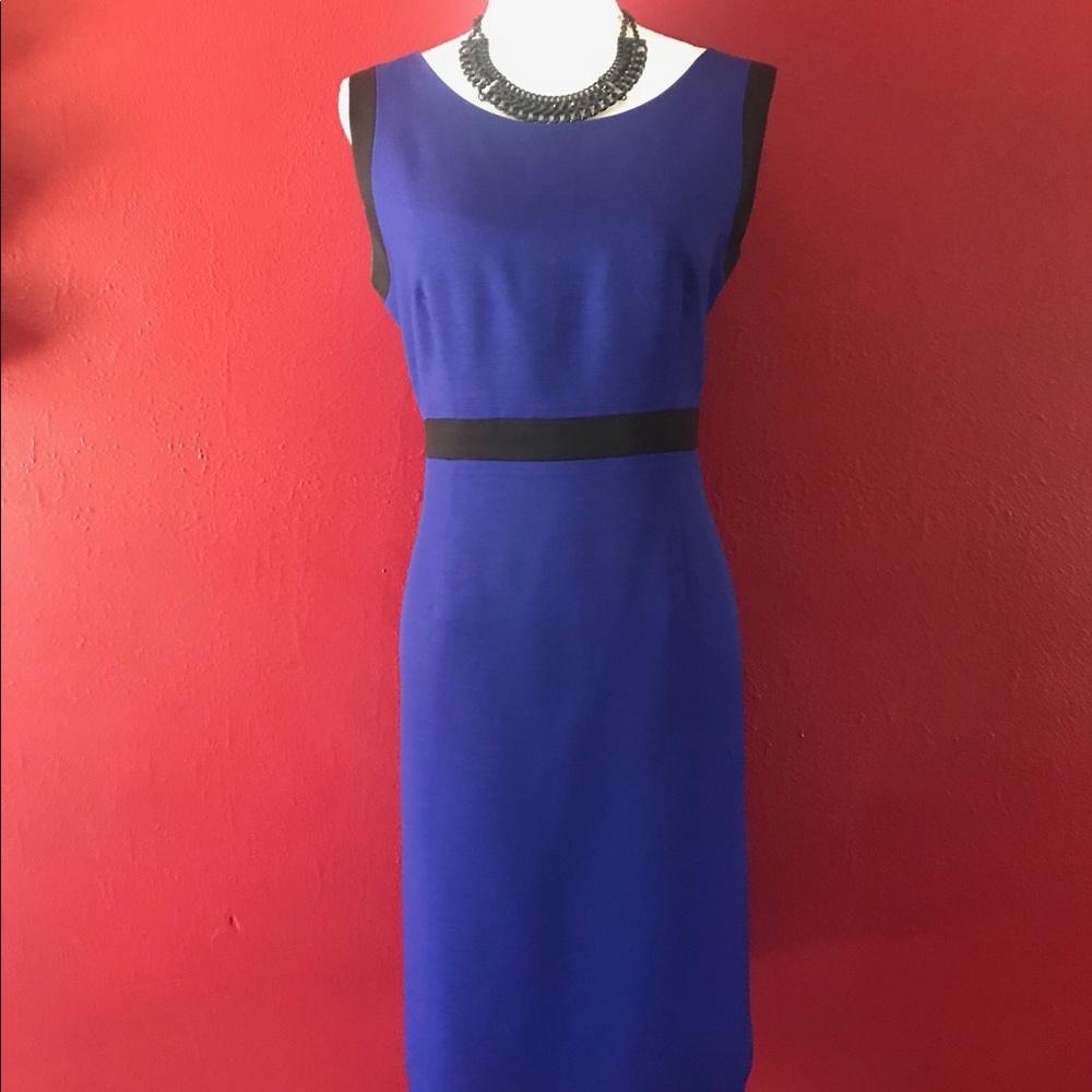 Royal blue and black A-Line dress. Sz. 14 - Picture 8 of 8